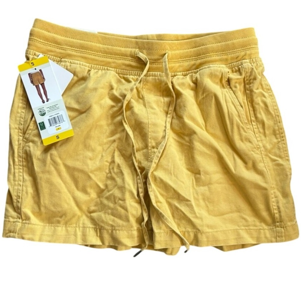 NWT Orvis Cotton Lyocell Shorts Sz S Yellow Pull on Comfort Hiking Summer